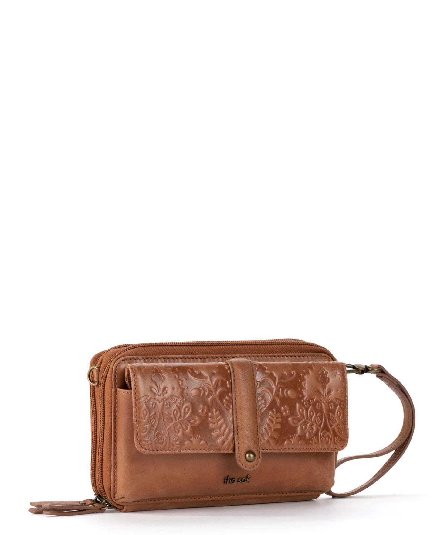Женский кошелёк The Sak Sequoia Leather Smartphone Convertible Crossbody Wallet, цвет: Табачный с принтом — фото 6