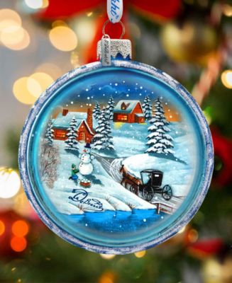 Vintage-Like Winter Village Holiday Ornament