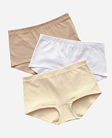 3-Pack Comfy Boyshort Panties in Stretch Cotton 12634X3