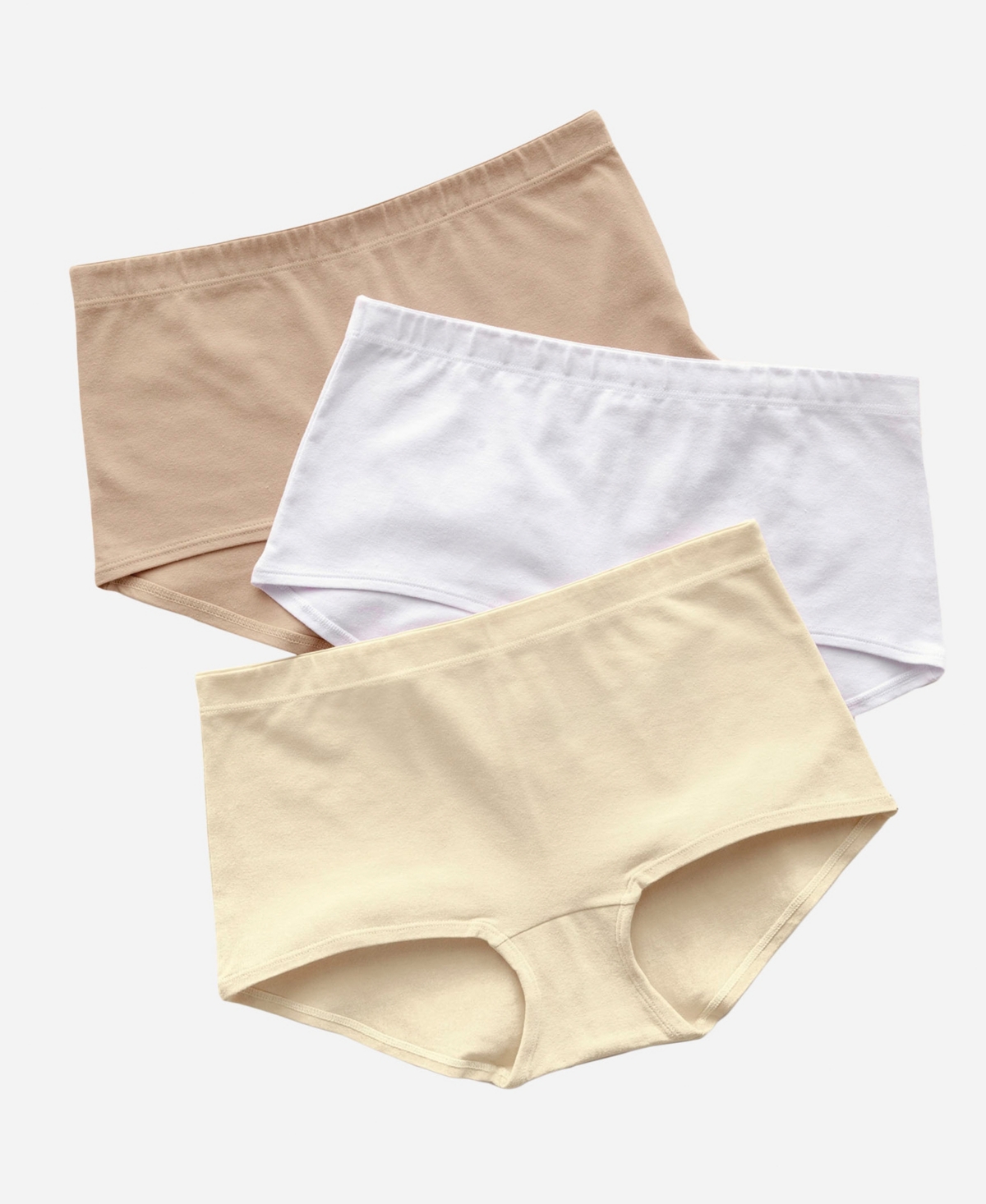 3-Pack Comfy Boyshort Panties in Stretch Cotton 12634X3 - Assorted