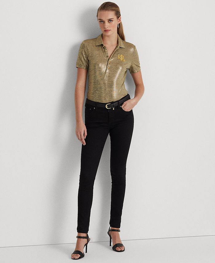 Lauren Ralph Lauren Women's FoilPrint Jersey Polo Shirt & Reviews
