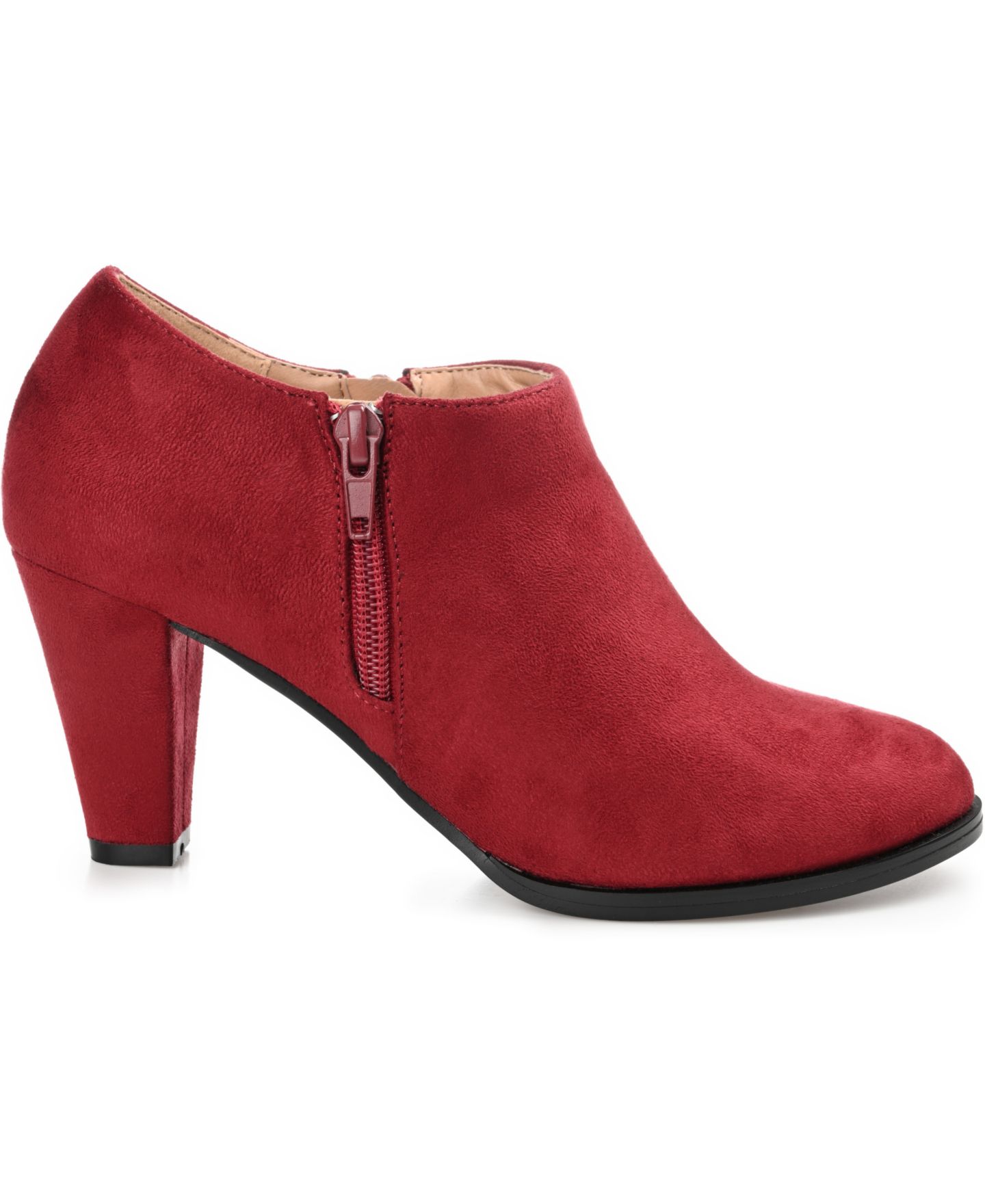 Женские ботинки Journee Collection Sanzi Inside Zip Block Heel Booties, цвет: Винный — фото 2