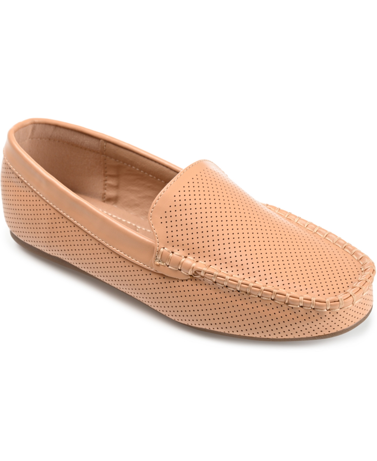 Shop Journee Collection Women's Halsey Perforated Loafers In Cognac