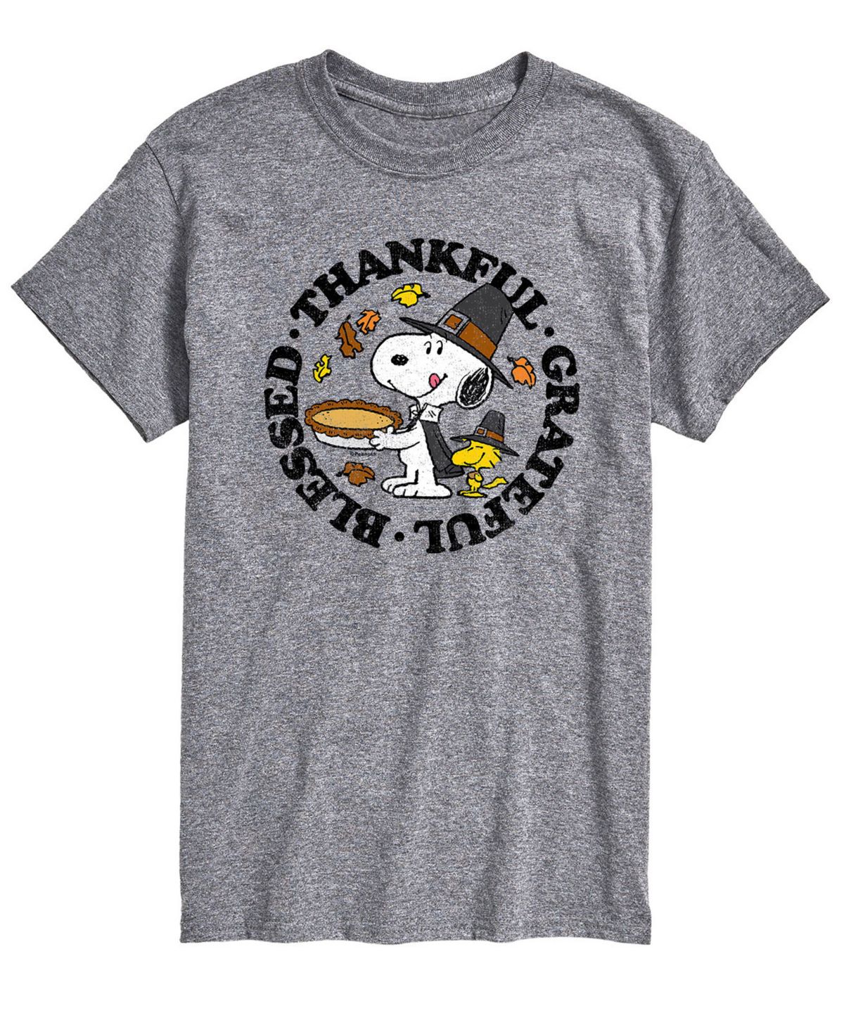 Мужская футболка Peanuts Thankful Grateful Blessed с коротким рукавом для мужчин
