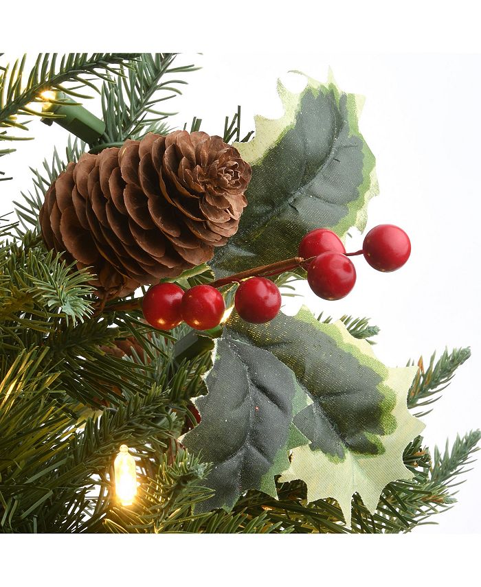 National Tree Company 2' Happy Hill Pine Tree with LED Lights Macy's