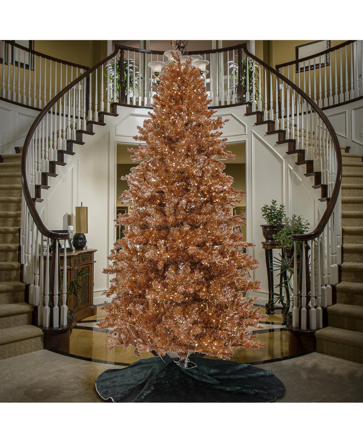 National Tree Company 9' Pre-Lit Christmas Rose Metallic Tree - Gold-Tone