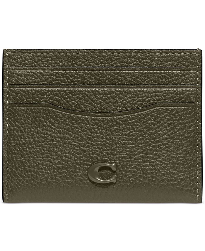 COACH Pebble Leather Flat Card Case
