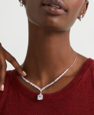 Statement Drop Necklace in Silver-Tone