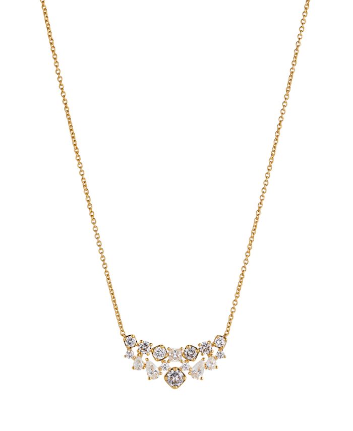 Eliot Danori Cluster Frontal Necklace in Silver-Tone - Macy's