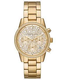 Women's Ritz Chronograph Gold-Tone Stainless Steel Bracelet Watch 37mm