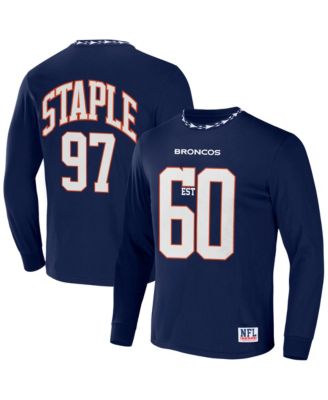 Men's NFL X Staple Navy Denver Broncos Core Long Sleeve Jersey Style T-shirt