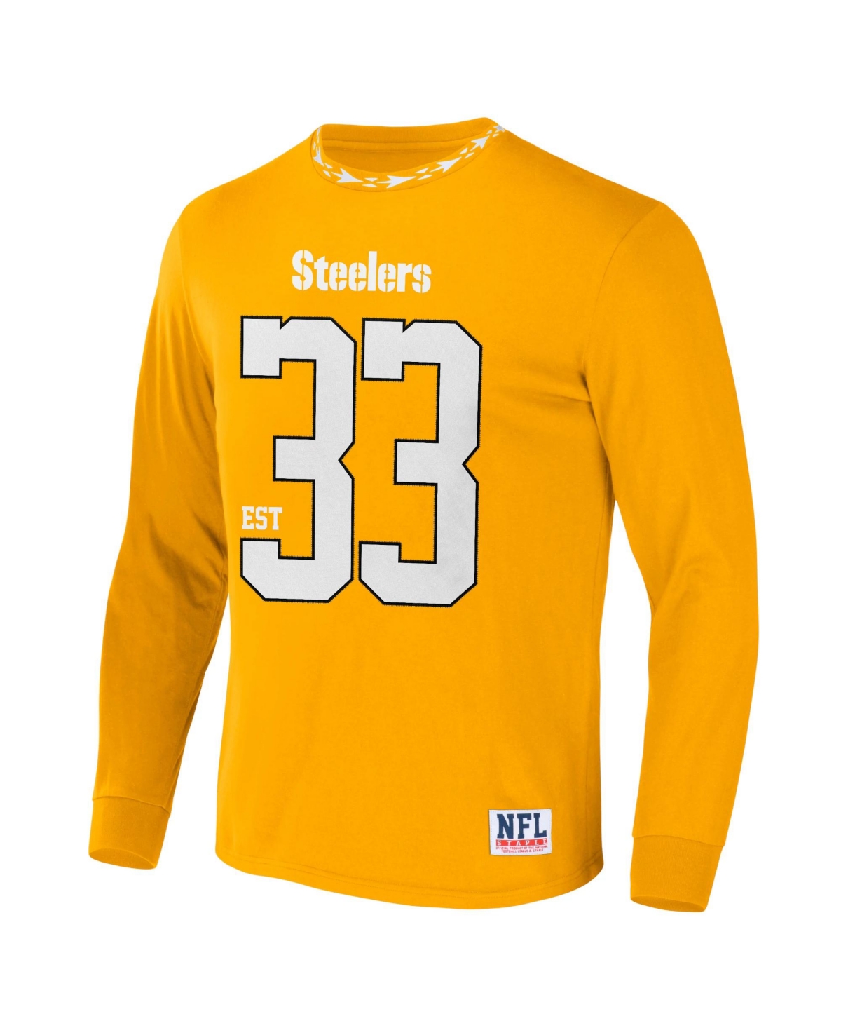 Shop Nfl Properties Men's Nfl X Staple Yellow Pittsburgh Steelers Core Long Sleeve Jersey Style T-shirt