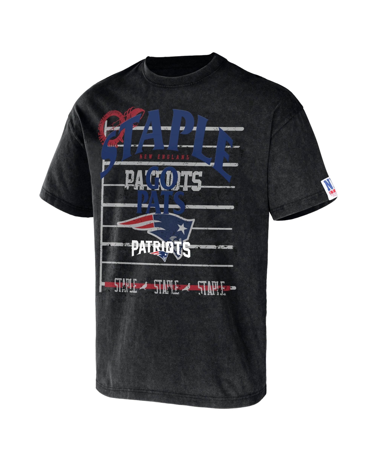 Shop Nfl Properties Men's Nfl X Staple Black New England Patriots Gridiron Short Sleeve T-shirt
