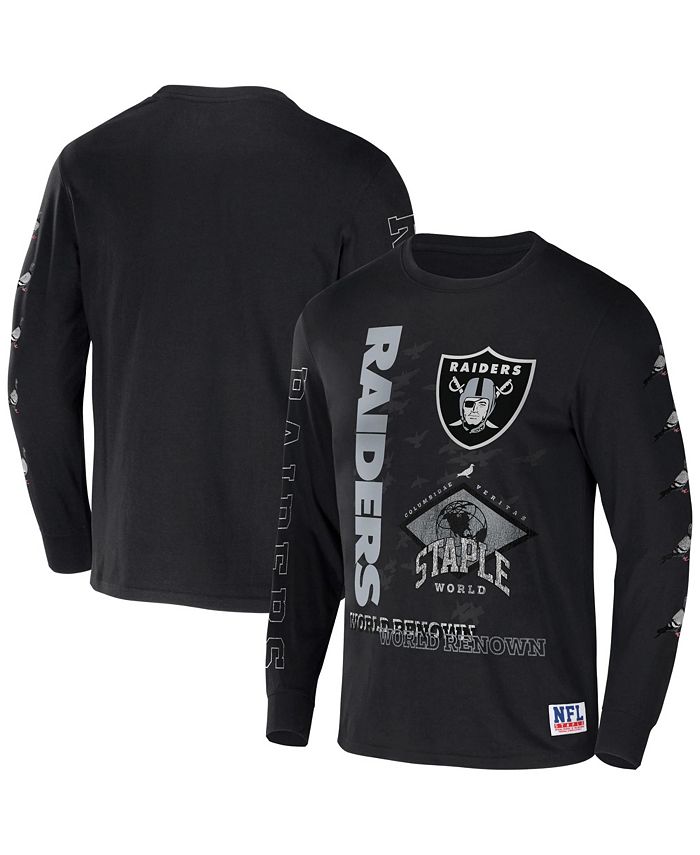 Men's NFL x Staple Gray Las Vegas Raiders All Over Print Pullover Hoodie 