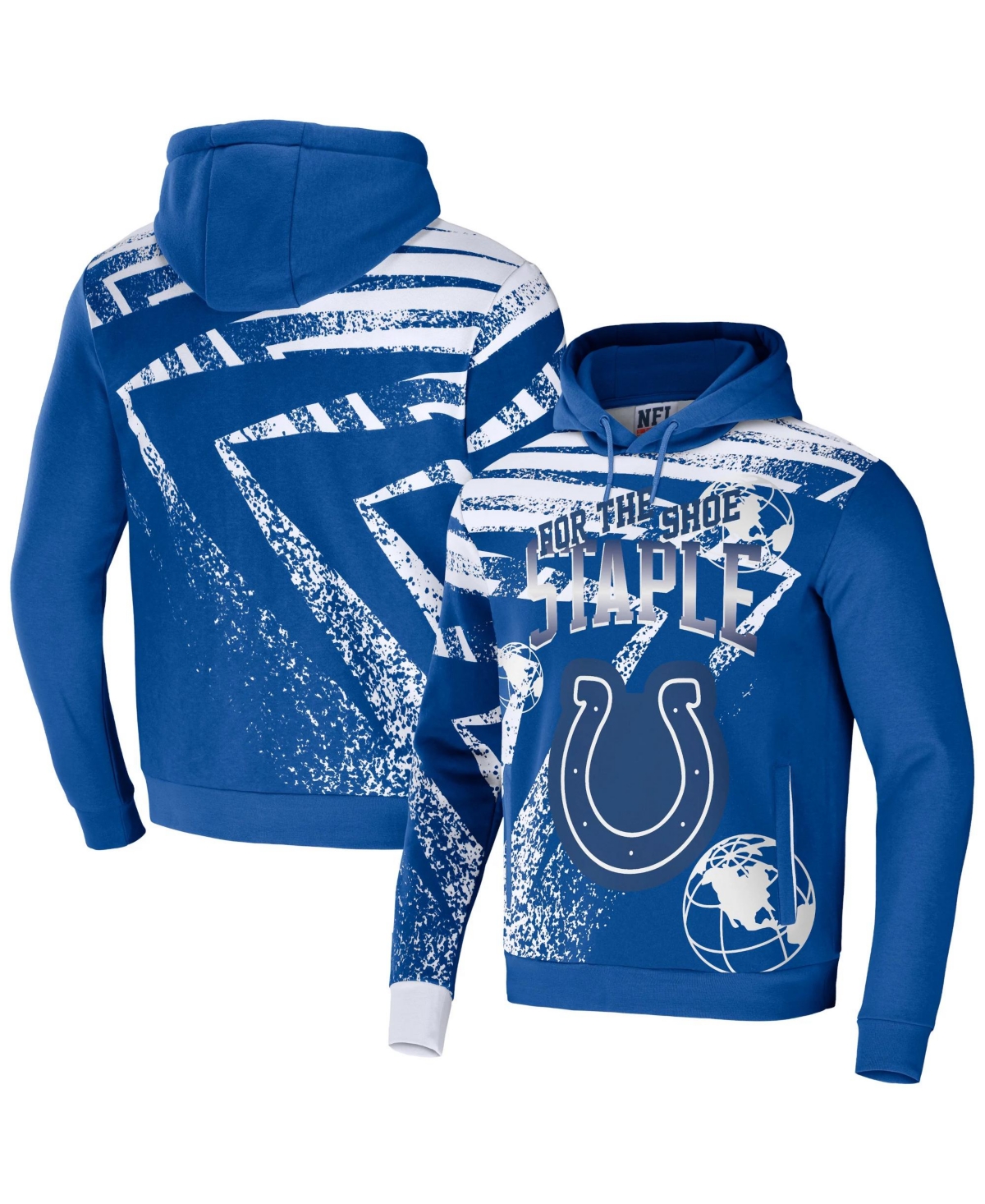 Nfl Properties Men's Nfl X Staple Blue Indianapolis Colts Team Slogan All  Over Print Pullover Hoodie