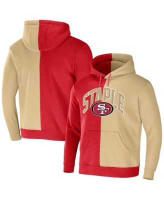 NFL Properties Men's NFL X Staple Red and Cream San Francisco 49ers Split  Logo Pullover Hoodie - Macy's