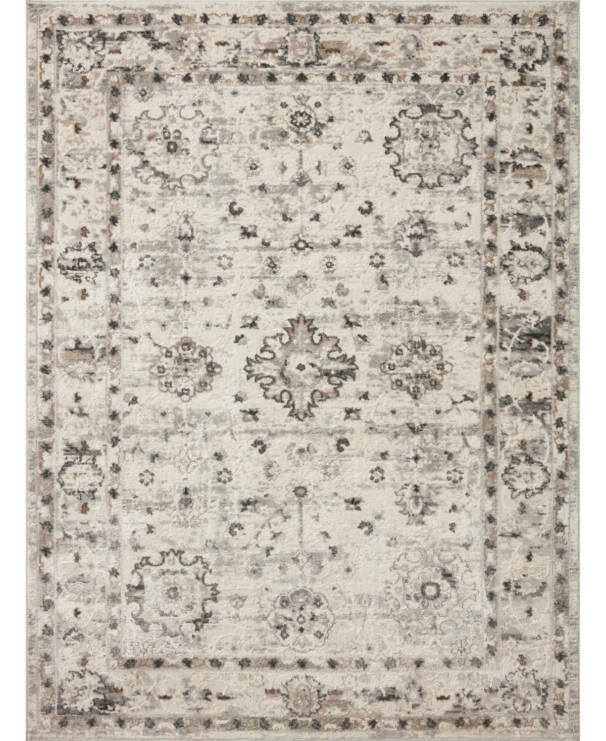 Loloi Ii Estelle Est-01 6'7in x 9'10in Area Rug - Ivory, Gray