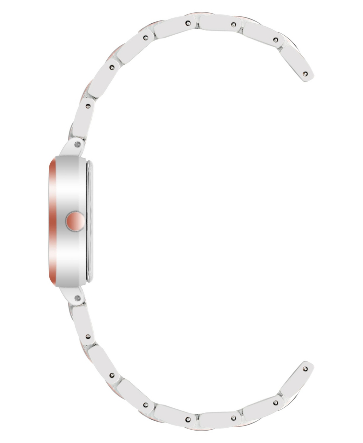 Anne Klein Women's Three-Hand Quartz Square Rose Gold-Tone and Silver-Tone Alloy Bracelet Watch, 21mm - Silver-Tone, Rose Gold-Tone