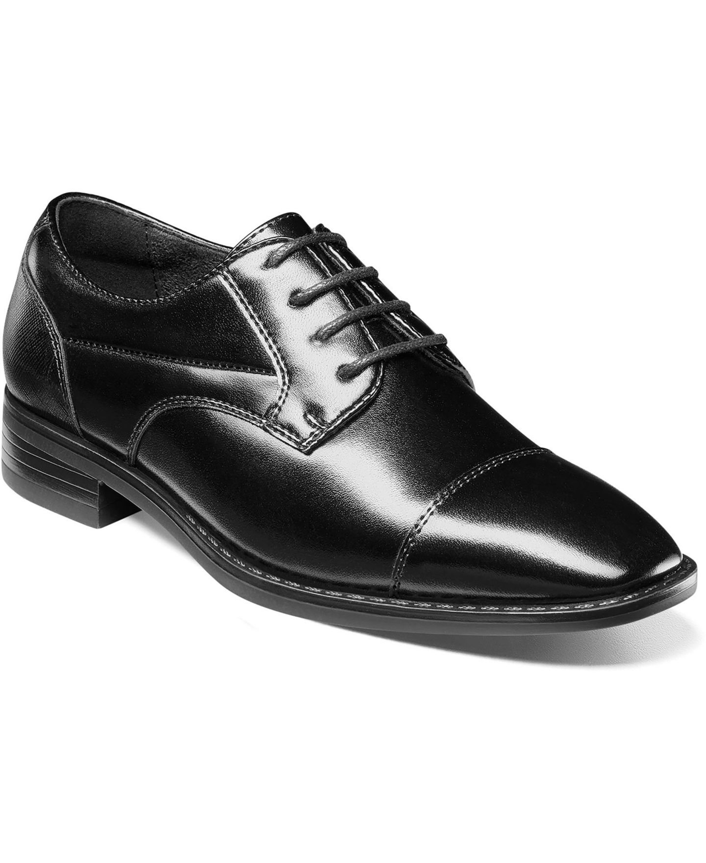 Туфли Stacy Adams Kallum Jr. Cap Toe Lace Up Shoes для мальчиков, цвет: Чёрный — фото 1