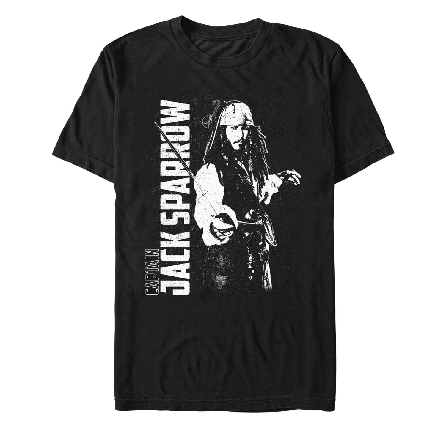 Men's Pirates of The Caribbean Captain Jack Destroyed Short Sleeve T-shirt