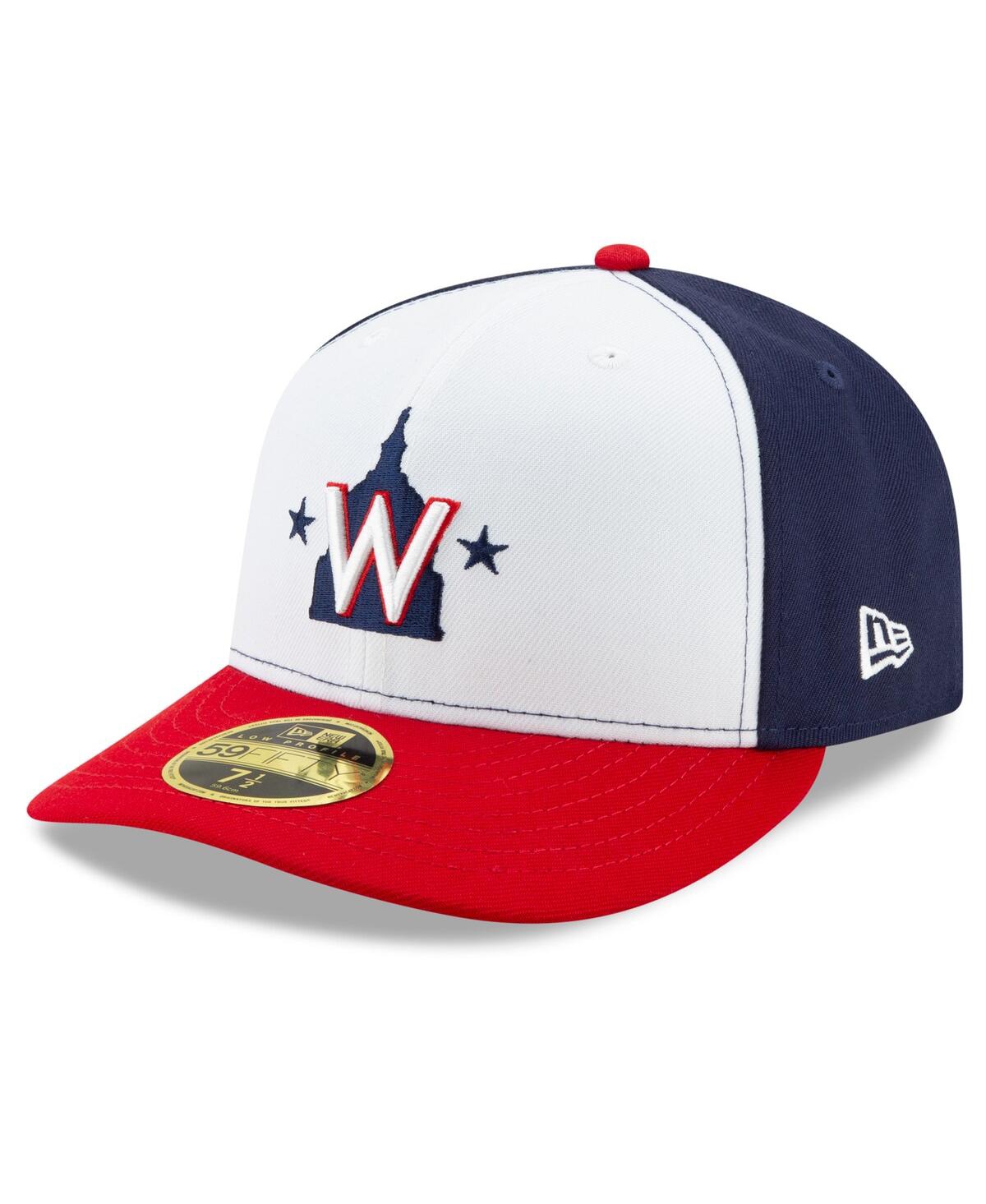 Men's New Era White, Navy Washington Nationals Alternate 2020 Authentic Collection On-Field Low Profile Fitted Hat - White, Navy