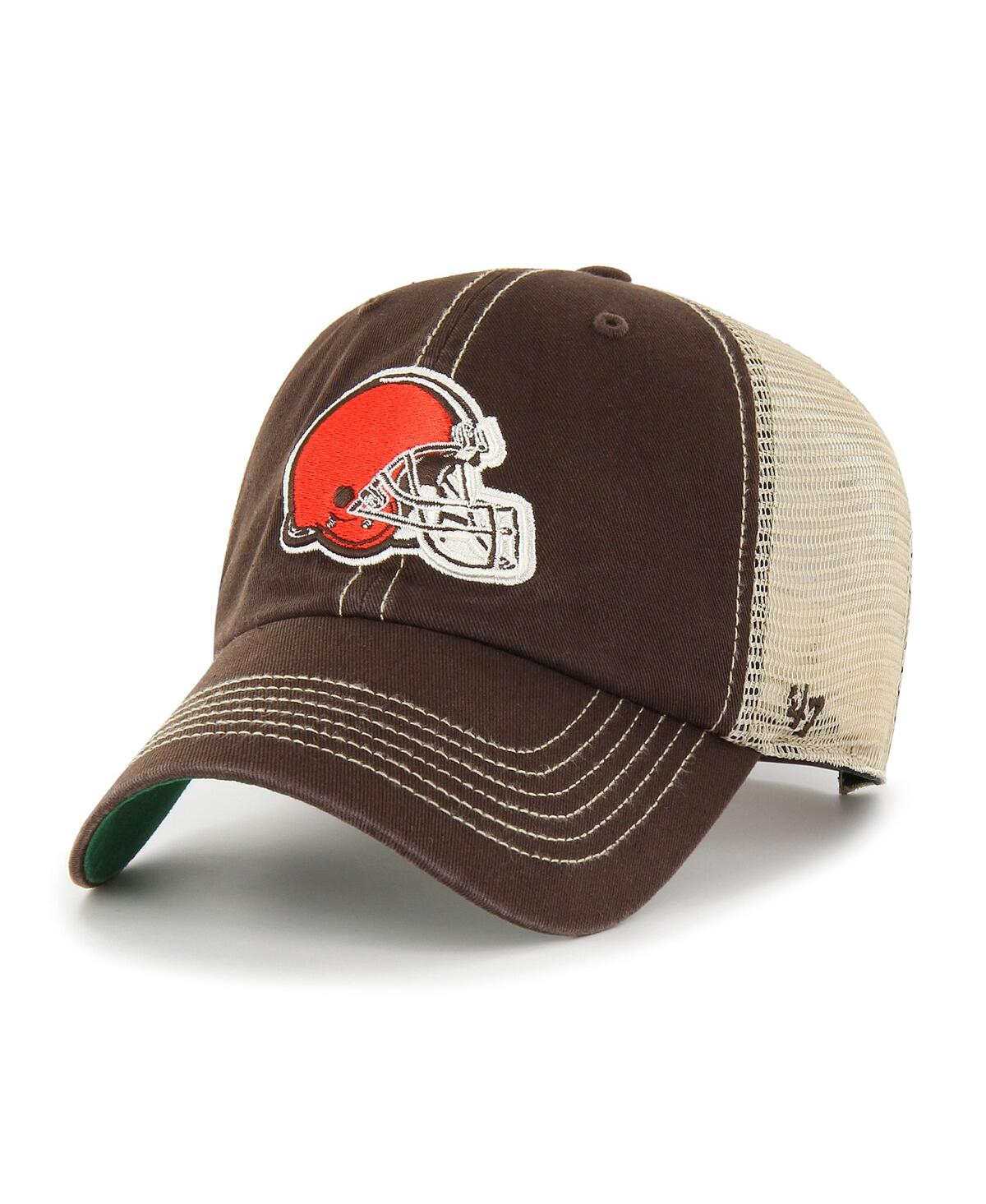 Men's '47 Natural Cleveland Browns Trawler Clean Up Trucker Snapback Hat - Natural