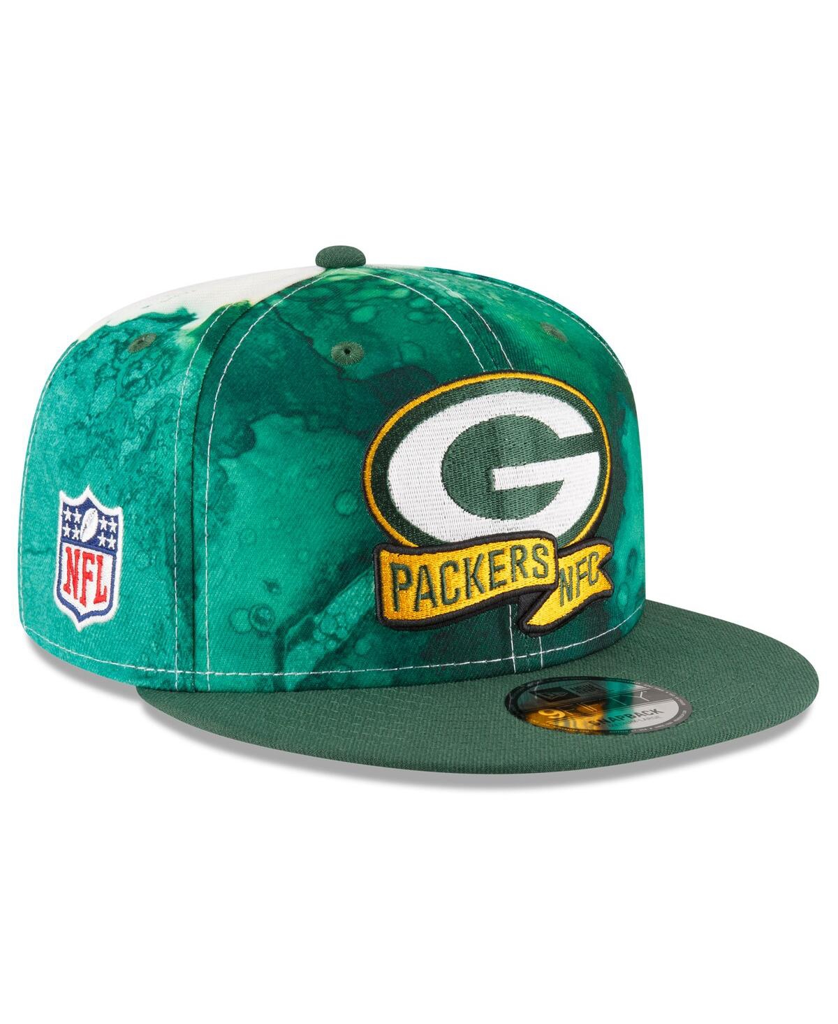 Shop New Era Men's  Green Bay Packers 2022 Sideline 9fifty Ink Dye Snapback Hat