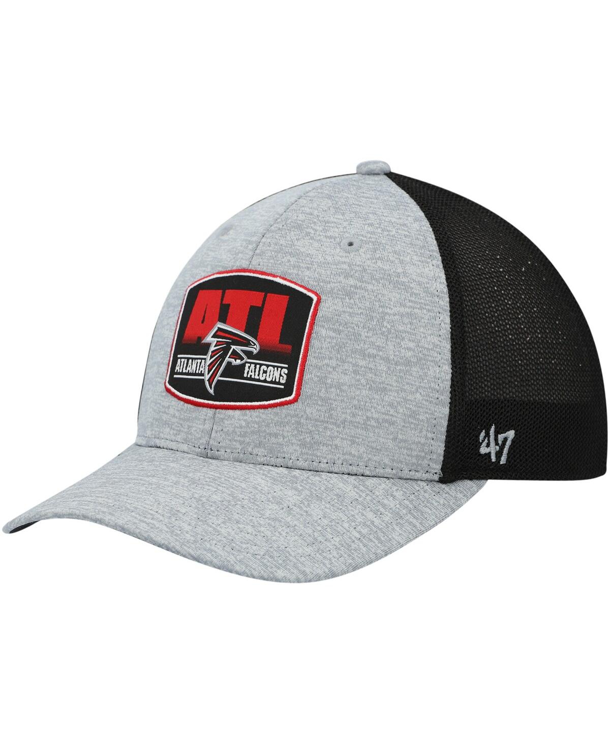 47 Brand Men's ' Heathered Gray And Black Atlanta Falcons Motivator Flex Hat In Heathered Gray,black
