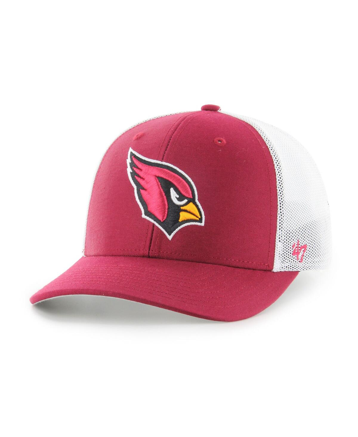 Shop 47 Brand Men's ' Cardinal And White Arizona Cardinals Trophy Trucker Flex Hat In Cardinal,white