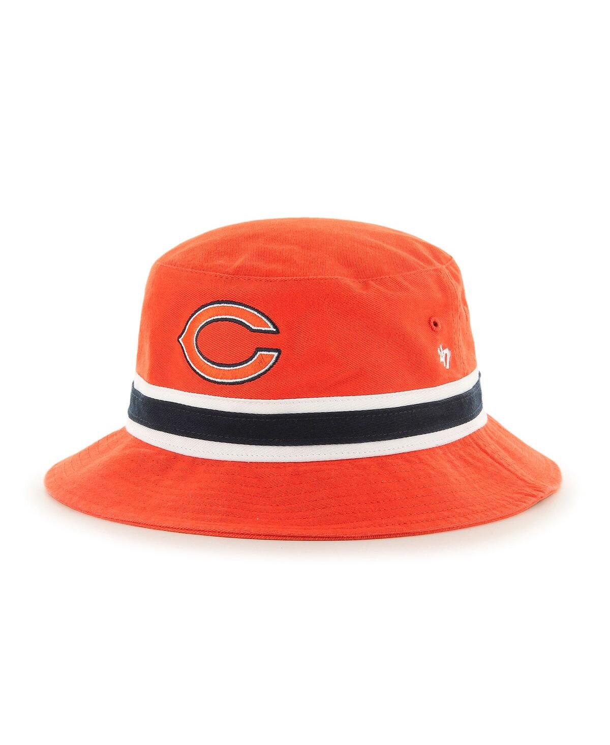 47 Brand Men's ' Orange Chicago Bears Striped Bucket Hat