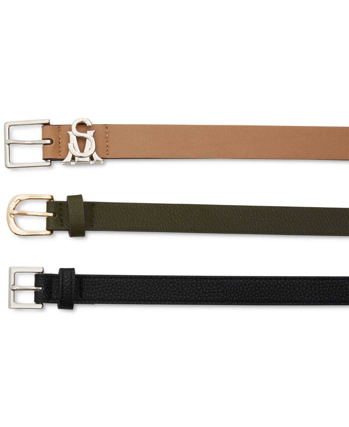 Steve Madden Versatile Women's 3-Pk. Faux-Leather Belts