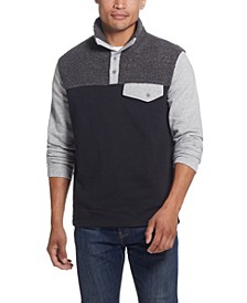 Men's Knit and Sherpa Mixed Pullover