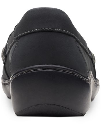 Clarks Donne Mocassini Cora Meadow In Pelle Nera - Comodi Con Zip Laterale, Tacco 45 Mm, 37.5 EU