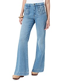 Braided Pocket Bay High Rise Flare Jeans