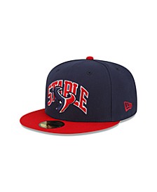 Men's X Staple Navy, Red Houston Texans Pigeon 59Fifty Fitted Hat