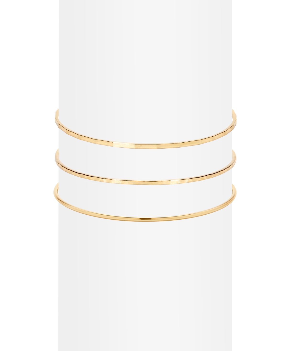 Bangle Bracelet Set, 3 Pieces - Gold-Plated