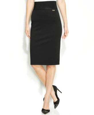 Calvin Klein High Waist Power Stretch Pencil Skirt & Reviews - Skirts -  Women - Macy's
