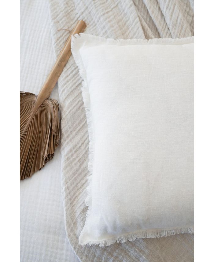 Anaya Home Bright White Linen Down Throw Pillow Macy's
