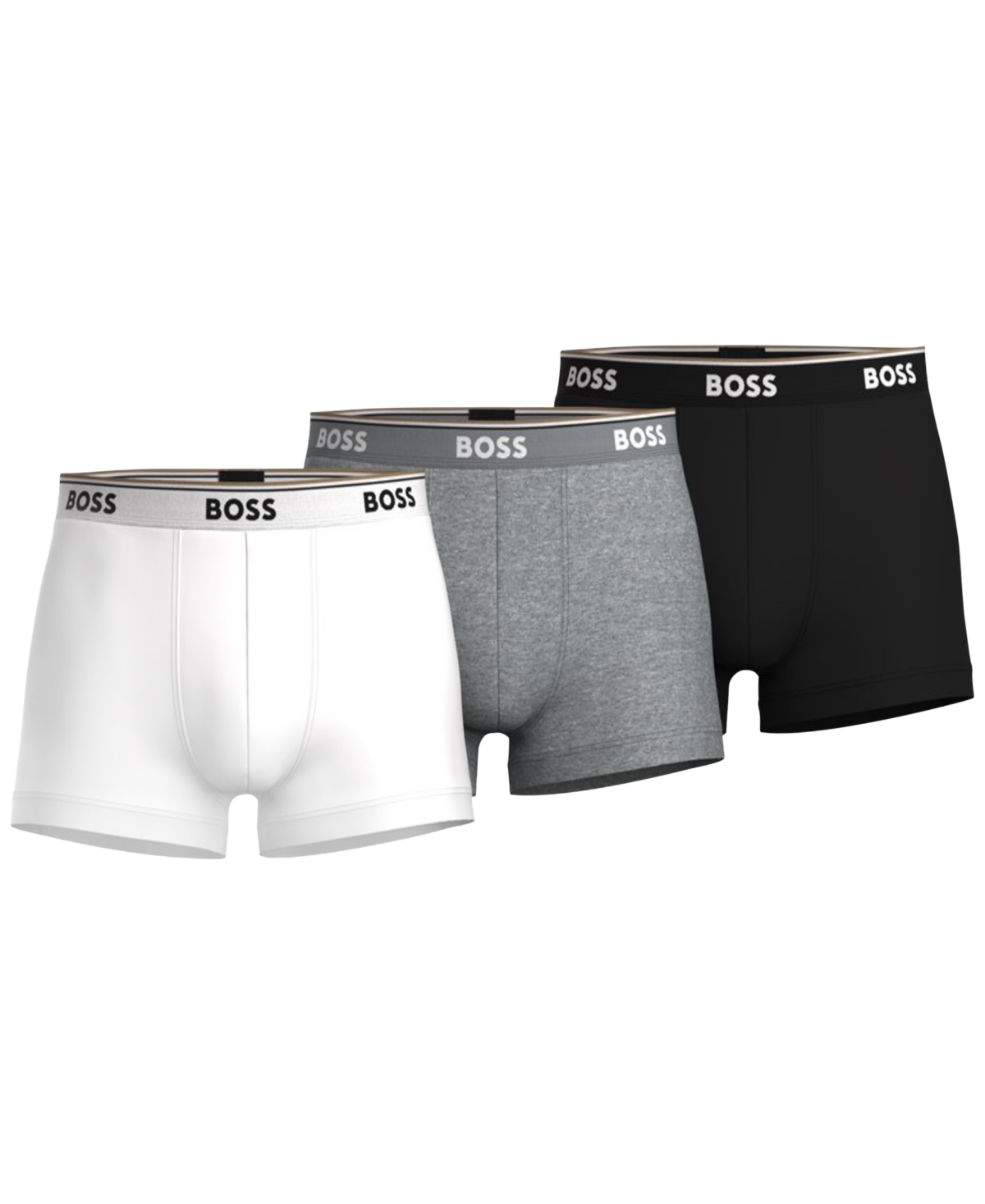 Boss by Hugo Boss Men's 3-Pk. Power Stretch Assorted Color Solid Trunks - Assorted