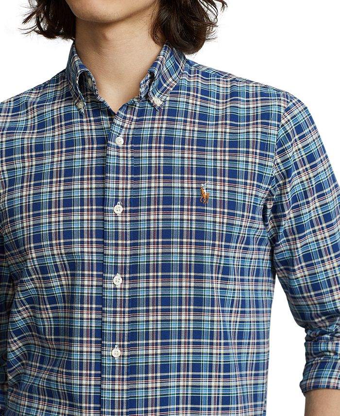 Polo Ralph Lauren Men's ClassicFit Plaid Oxford Shirt Macy's