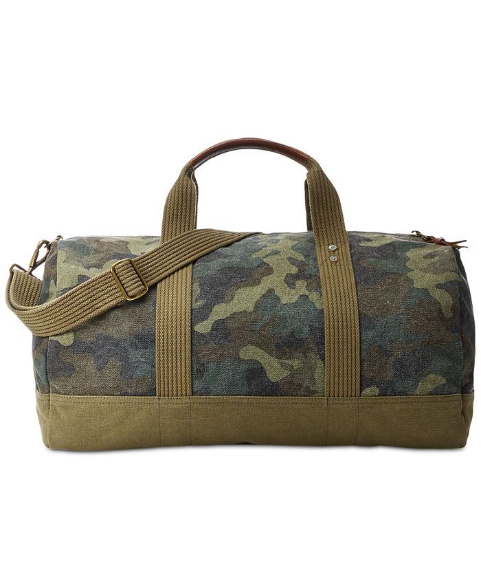 Polo Ralph Lauren Camo Leather Duffel Bag for Men