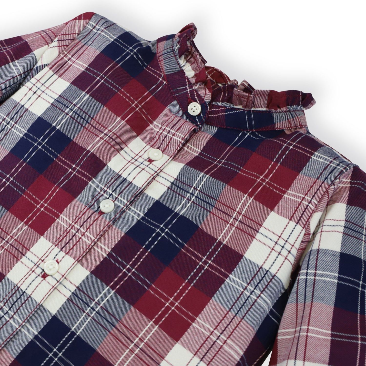 Baby Girls Hope and Henry Long Sleeve Ruffle Collar Button Down Shirt