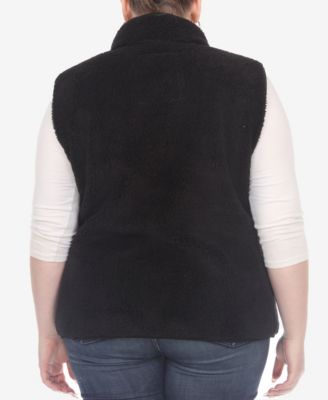 Plus Size Women's Zip Up Sherpa Vest Jacket