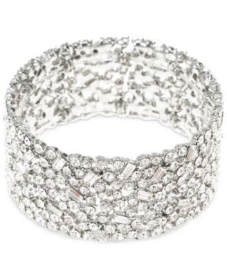 I.N.C. International Concepts Wide Crystal Cluster Stretch Bracelet, Created for Macy's