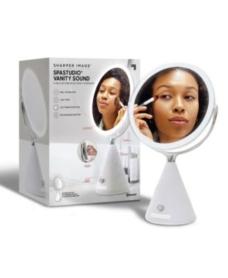 Sharper Image - SpaStudio Vanity Sound Bluetooth LED Mirror