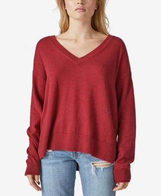 Lucky Brand Women's Cloud Soft V-Neck Sweater, Large, Cotton