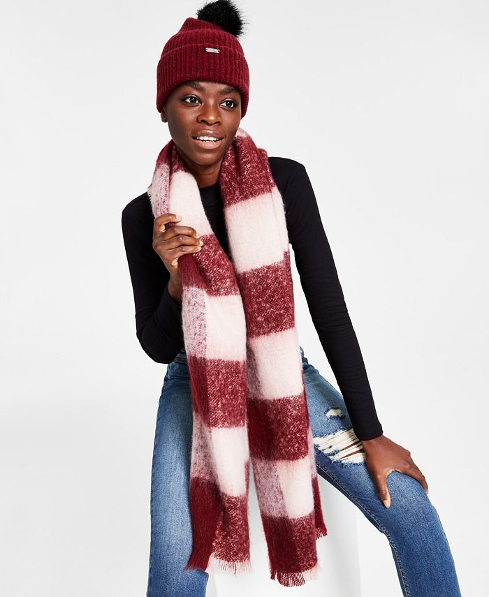 Steve Madden Two Tone Buffalo Check Blanket Scarf Created for