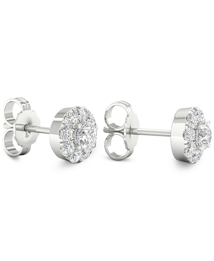 Forever Grown Diamonds LabCreated Diamond Halo Cluster Stud Earrings