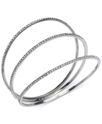 Givenchy - Silver-Tone 3-Pc. Set Crystal Stacking Bangle Bracelets
