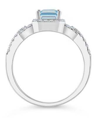 Topaz (1/3 ct. t.w.) Halo Ring in Sterling Silver
